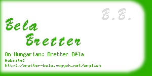 bela bretter business card